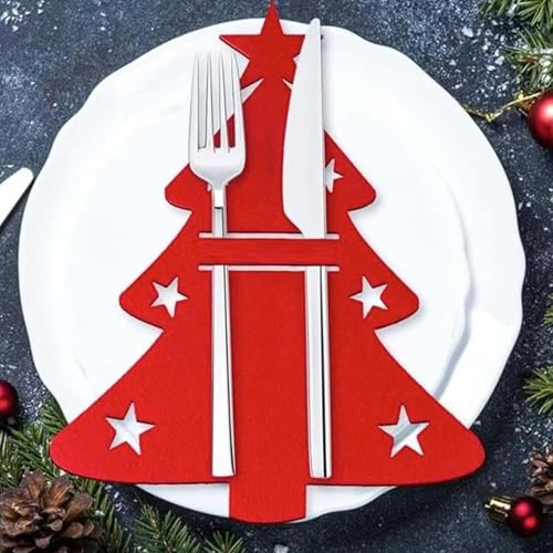 Besteckhalter Weihnachten Filz,12 Stück Bestecktasche Weihnachten...