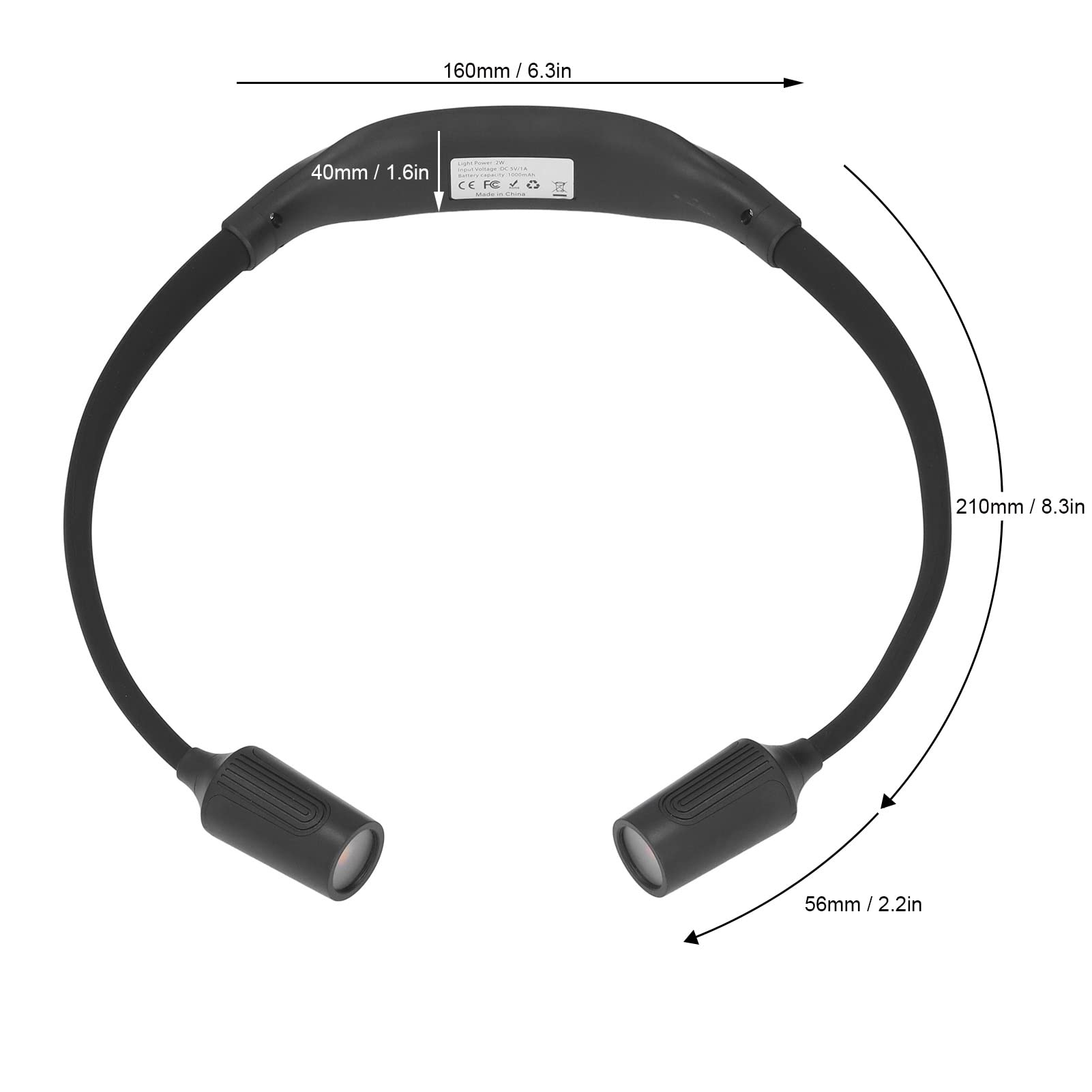 Marhynchus LED Neck Reading Light Book Lamp Reading Light with 4 LED Beads 3 Light Sources 50000H Life Foldable Hose Arm for Night Running Camping