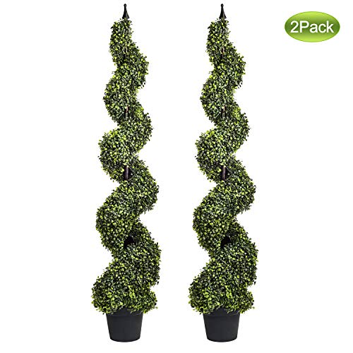 Artificial Cypress Spiral Topiary Trees Potted Indoor or Outdoor