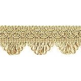 Largeur : environ 3,5 cm (DE) Bordure de trombage 20 m de largeur 3,5 cm Couleur or clair/sable Galon de brocart Bordure décorative avec trombages franges, brocart, bordure en dentelle, style antique, Art nouveau, baroque