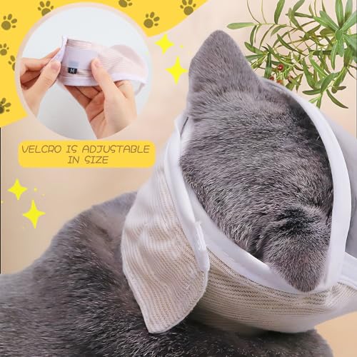 SilverChry Katze Maulkorb, Maulkorb für die Katzenpflege, Mundabdeckung Katze Einstellbar, Katzenmaulkorb mit Atmungsaktivem Mesh und PVC Gesichtsschutz für Katzen