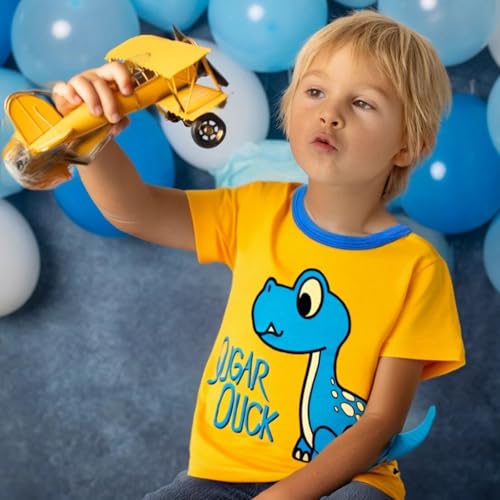 Image of DEEKEY Toddler Boys Shirts Short-Sleeve Little Kids t Shirts Boys' Tops, Tees & Shirts Graphic TEE Age for 2-7 Years 4-Pack