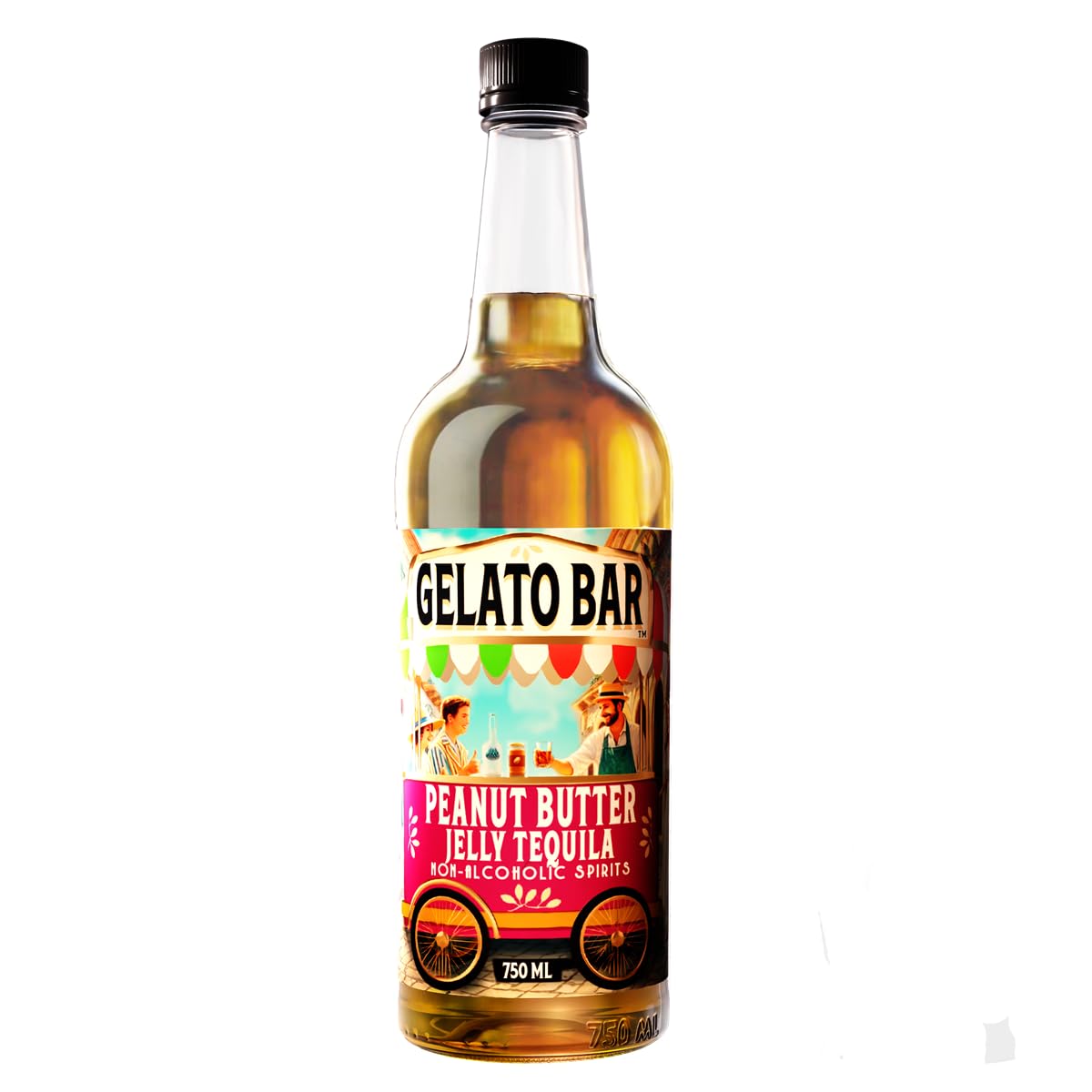 GELATO BAR Non-Alcoholic Tequila Alternative | Peanut Butter & Jelly | The World’s Leading Developer of Non-Alcoholic Spirits, Liqueurs & Mocktails | 25.4 FL OZ (750 ML)