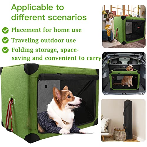 Uyoyous Large Soft Dog Crate 37.4 X 26 X 26 Inch Foldable Dog Kennel 3 Door Portable Steel Frame Collapsible Dog Crate For Training Travel Quickly Folding And Unfolding #TOP4