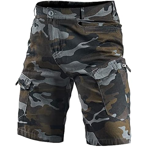 Kolongvangie Men's Tactical Shorts Work Hiking Golf Breathable 11" Inseam Camouflage Lightweight Short with Multi Pockets Cover