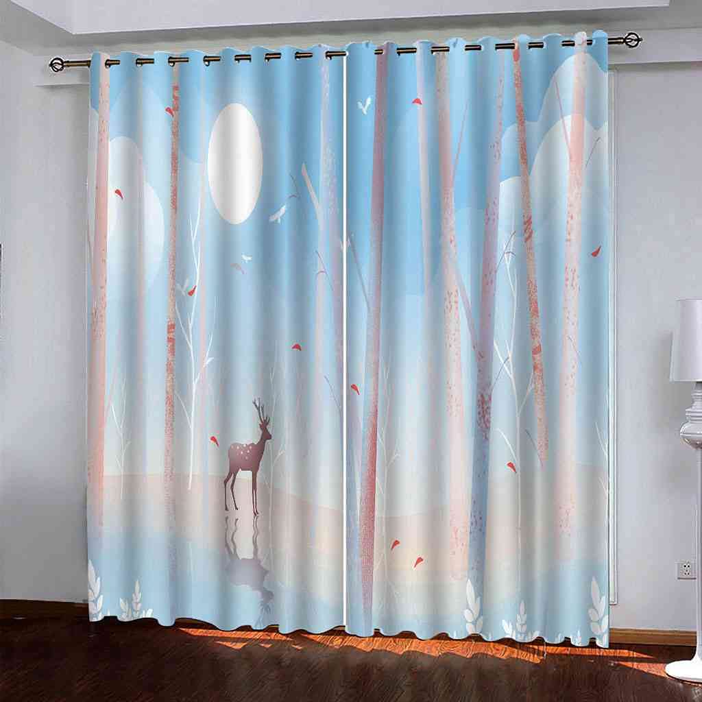 Rideaux à oeillets occultants bleu contre le froid et la lumière du jour