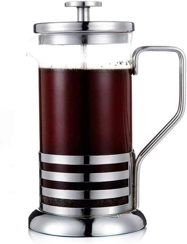 French Press Coffee Maker - Presses Makers - 600 ML 4 Cup - Stainless Steel 304 NOT - Fine Duckbill Filter/Spout Diversion Silver 600ML French Press