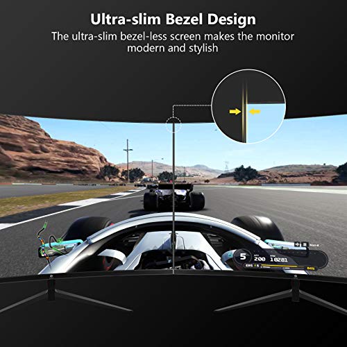 Z-Edge Ug24 24-Inch Curved Gaming Monitor 180Hz Refresh Rate, 1Ms Mprt, Fhd 1080 Gaming Monitor, R1650 Curved, Amd Freesync Premium Display #TOP6
