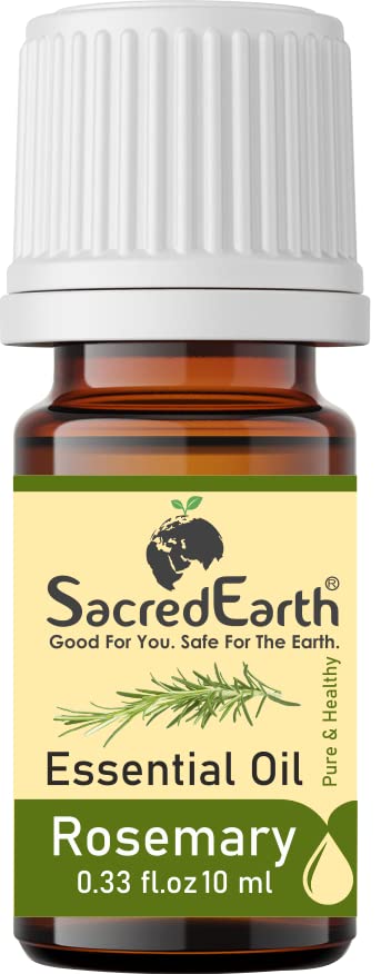 SacredEarth Good For You. Safe For The Earth100% Pure, Undiluted and Natural Rosemarry Essential Oil for Home & Kitchen (Pack of 1) - 10 ml Pack(Medium Multicolour)