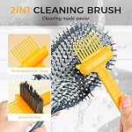 2 In 1 Hair Brush Cleaning Tool, Comb Cleaning Brush, Portable Hair Brush Cleaner Rake (Blue) - Image 2