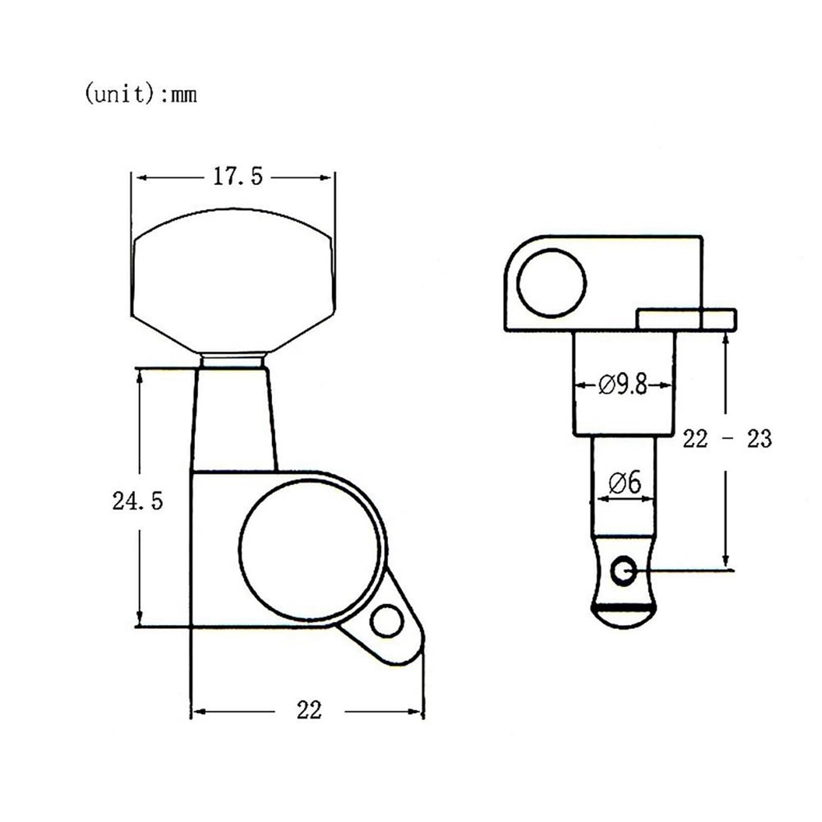 Guitar String Tuning Pegs Tuners Machine Head Small Square Handle 3L3R 6R 6L For ST LP Electric Guitar(6L)