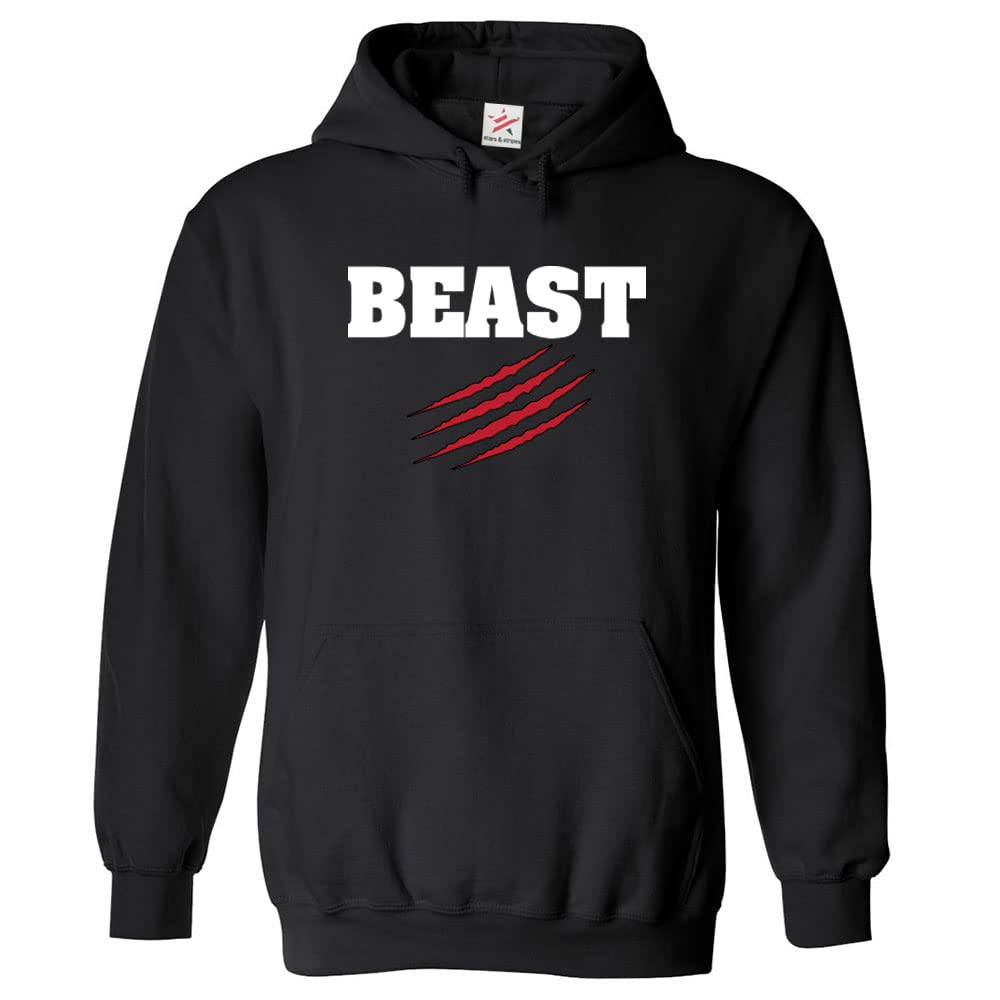 Stars and Stripes Beast With Scratch Marks Classic Unisex Adults Pullover Hoodie (XXL, Black)
