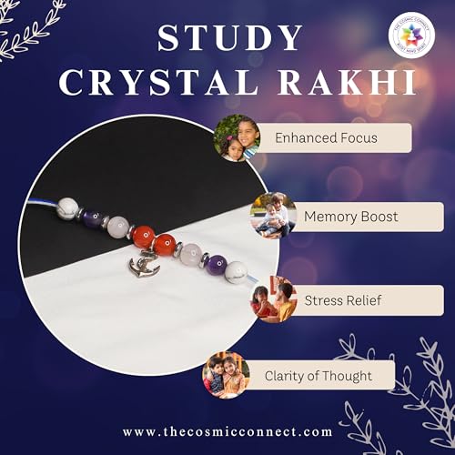 Image of Student Healing Crystal Rakhi for Brothers Study Aid, Boosts Focus, Chakra Balance, Reiki Charged