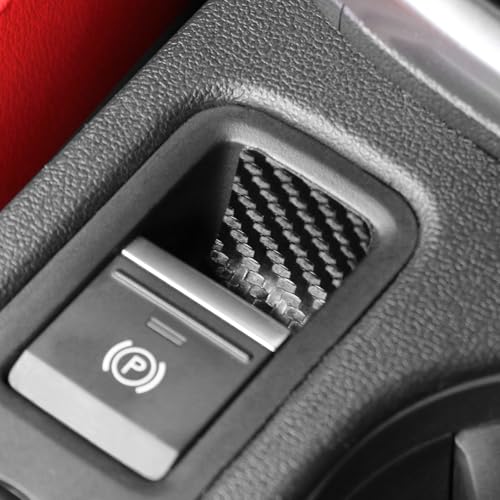 BETTERHUMZ Car Electric Handbrake Sticker Compatible with Audi A3 8Y S3 RS3 Sportback 2021-2025 Car Center Console Trim for Alcantara Cover Interior Molding Accessories (Carbon)