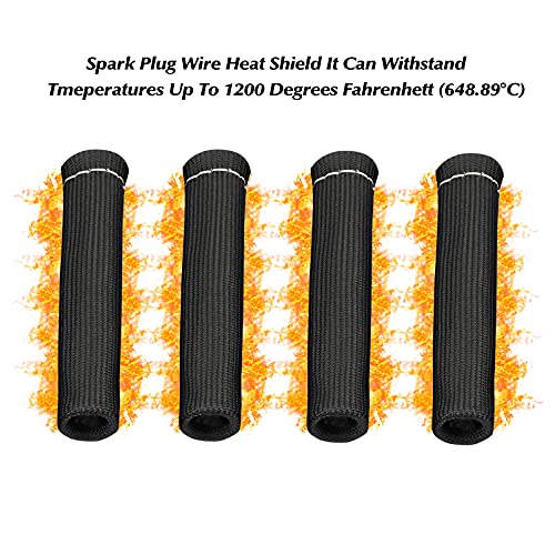 8 peças de fio de vela de ignição de 1200 graus capa protetora de calor compatível com SBC BBC 350 4