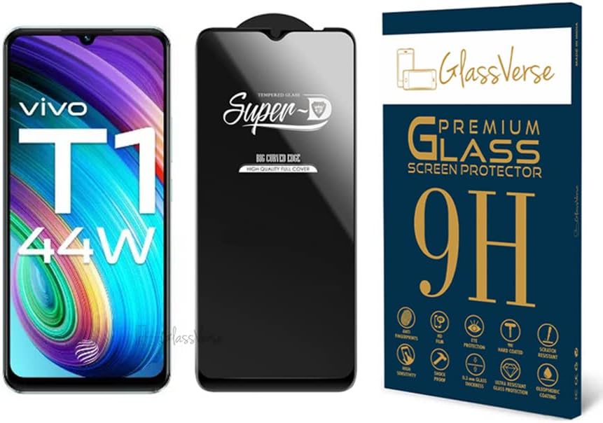 GlassVerse Superd Oleophobic Tempered Glass For Vivo T1 Smartphone(Pack Of 1) With Free Installation Kit Full Screen Protector If Received Damaged-6.58 Inch