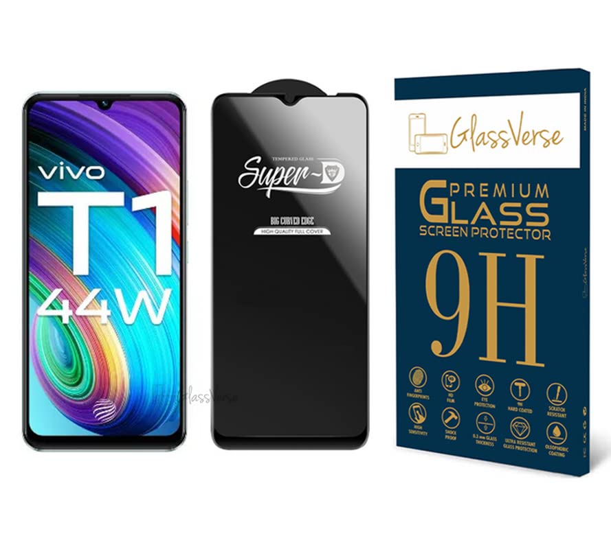 GlassVerse Superd Oleophobic Tempered Glass For Vivo T1 Smartphone(Pack Of 1) With Free Installation Kit Full Screen Protector If Received Damaged-6.58 Inch