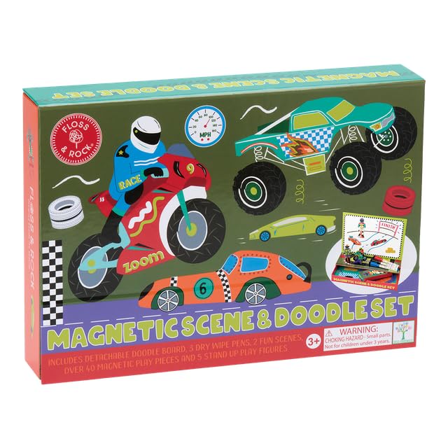 Floss & Rock Cars scène magnétique pour occuper les enfants en voiture et au restaurant
