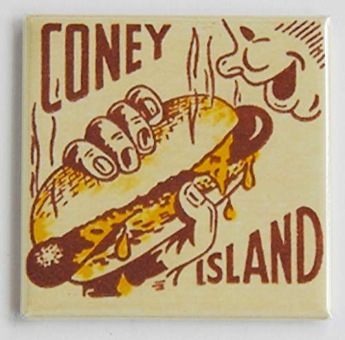 Coney Island Hot Dogs Sign Fridge Magnet (2 x 2 inches)