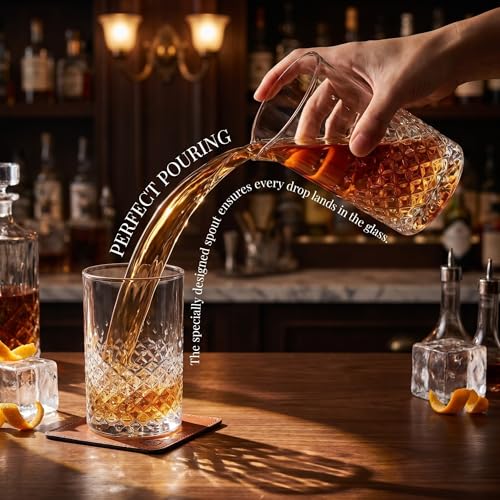 Vaso mezclador de cóctel de vidrio de 700ml con fondo grueso para mezclar bebidas en barra 8