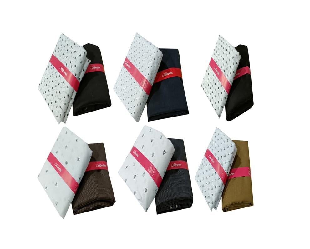 arvind Men's Premium Fabric, Cotton Shirt Material with Printed Pattern, 2 Pieces per Pack, Celebration Collection-picture-10