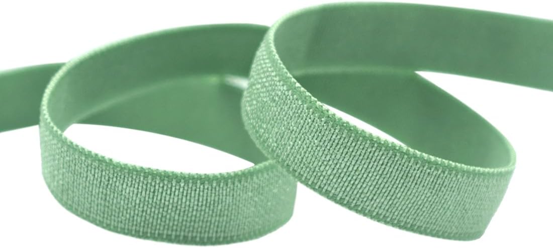 Nine Looms 10Y 3/8" Sage Green Fold Over Elastic Baby Headband Hair Tie Bra Strap Dress Elastic Bands for Sewing, Underwire Channeling for Bra Making (10Y 3/8" Sage Green) image 4
