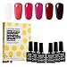 Produktbild Lagunamoon Gel Nagellack UV LED, Auswahl von 6 Farben der Obst-Thema festgelegt, Gel Polish Soak off 8ML - Kirsche