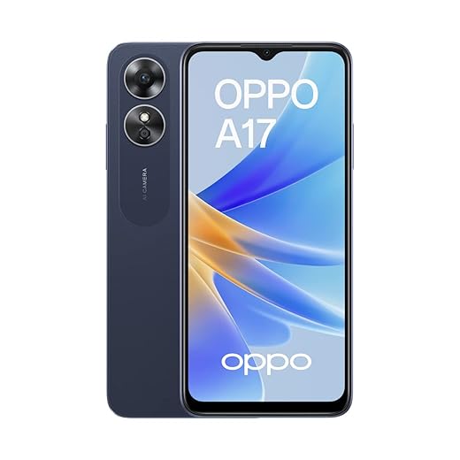 OPPO A17 Smartphone 4G 4GB RAM + 64GB Dual 50MP Foto Sensor Front 5MP 60Hz 6.6" LCD Display 5000mAh Batterij zwart