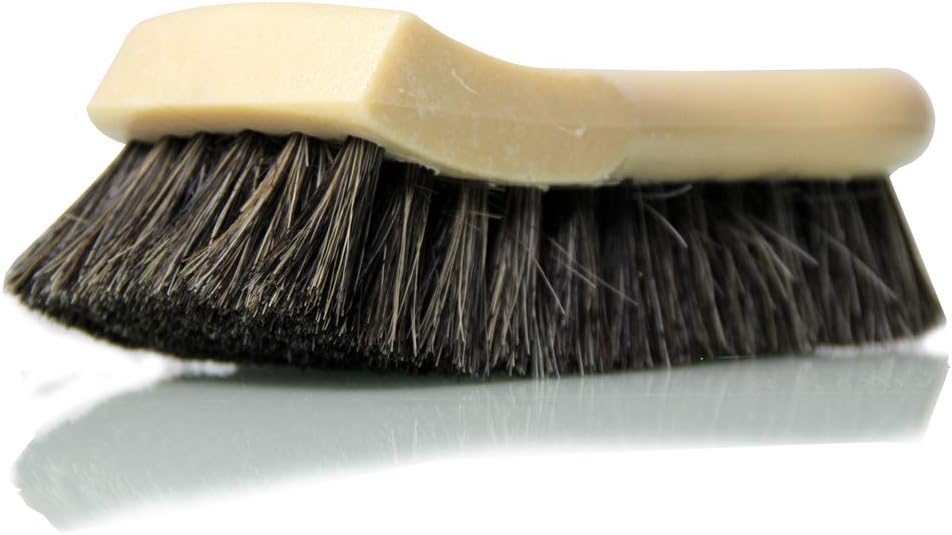 Long Bristle Horse Hair Leather Cleaning Brush - Leather Brush to Gently Clean Car Interiors, Furniture, Sneakers, Boots, and More - Safe for Natural, Synthetic, Faux, and Pleather