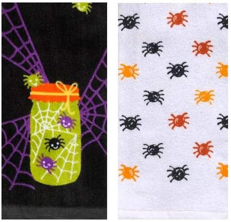 "Creep It Real" Halloween 2-Pack Spider Web Kitchen Towels Set