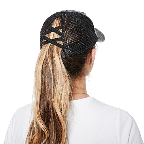 Gorra ajustable con ponytail y diseño desgastado miniatura 2