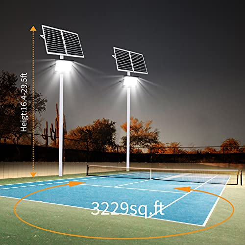 400W Solar Security Flood Lights,LED Street Light Outdoor IP66 Waterproof with Remote Control Parking Lot Lights for Yard, Garden, Swimming Pool, Pathway, Basketball Court, Arena