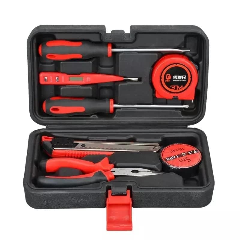 HEVASNEK 7 in 1 Tool Kit Set Box Tools Included Screwdriver Cutter Pliers Tap Measure Multi-Functional Universal Repair Screwdriver Digital Electricity Tester PVC Tape Below Case Basic Electrical (B0DHY268Q6) Amazon Price History, Amazon Price Tracker