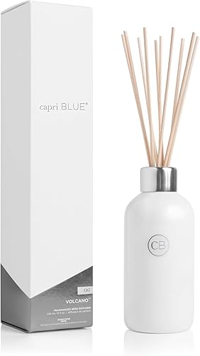 Capri Blue Difusor de aceite de caña  Volcán  Viene con varillas difusoras, aceite y botella de vidrio  Difusor de aromaterapia  8 onzas líquidas