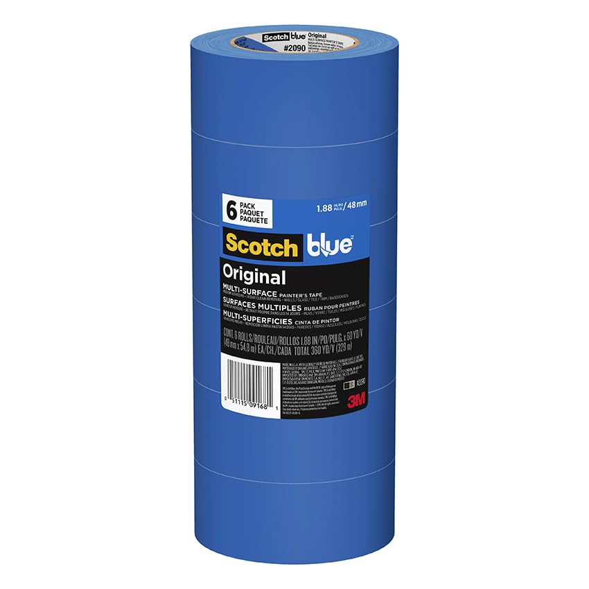 ScotchBlue 1.88 in x 60 YD Original Multi-Surface Painter's Tape, Case of 6 x 6-Packs