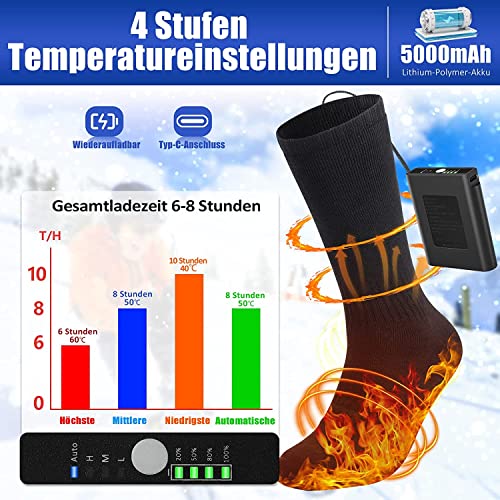 Beheizbare Socken Lottbuty 5V mit 5000mAh Akku für Wärme