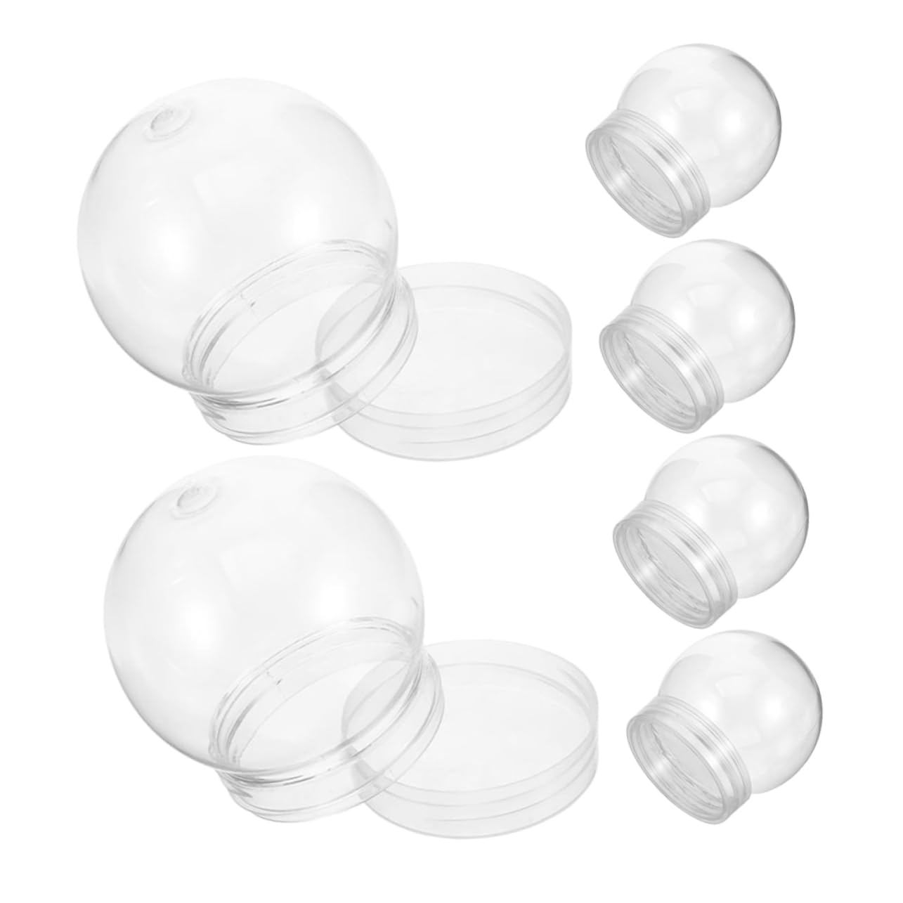 MAGICLULU 30 Piezas Globo de de plástico Transparente. de Nieve casera frascos de Bolas de Nieve con Tapas Globos de vacios Manualidades para Hacer Globos de la Mascota