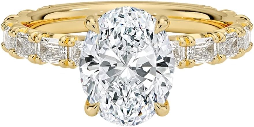 1-5 CT Oval Moissanite Engagement Ring Colorless VVS1 10K 14K 18K Solid Gold, 925 Sterling Silver wedding ring Valentine Gift For Women