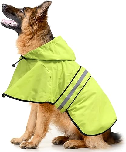 Impermeable reflectante para perros  Impermeable ajustable para perros, impermeable ligero con capucha para perro, poncho deslizante, chaqueta