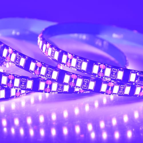 Image of Super Bright Black PCB 12V SMD5630(0.4w) LED Strip Lights Without Power Supply, IP65 Waterproof, Pack of 16.4ft /5M (600LED-Pink)