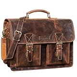STILORDs Geheimtipp als Ledertasche Lehrer | große Aktentasche | Businesstasche Umhängetasche | 15,6 Zoll Notebooktasche | Schultertasche Herren | Collegetasche | Vintage Bürotasche | Lederschultasche