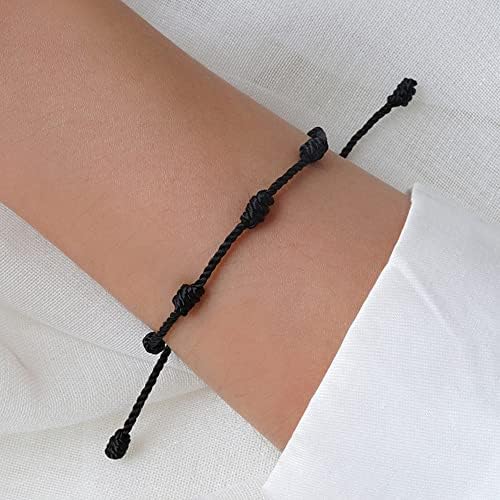 CENRONG Red Bracelet String 10 PCS Adjustable Handmade Red/Black Bracelet, Friendship Bracelets Good Luck Bracelets for Women Men Girls Boys Family Friends Gifts