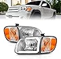 AmeriLite for 2000-2004 Toyota Tundra Regular | Access Cab C-Type LED Tube Chrome Headlight Corner Lamp Set - Driver and Passenger Side