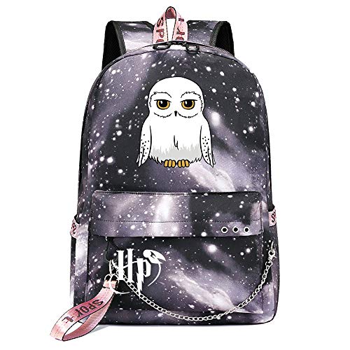 Sac à Dos décontracté Harry-P La Mode Adolescent étudiant Sac à Dos Unisexe ， avec Prise Casque ， Galaxie Grise Cartable Style-2