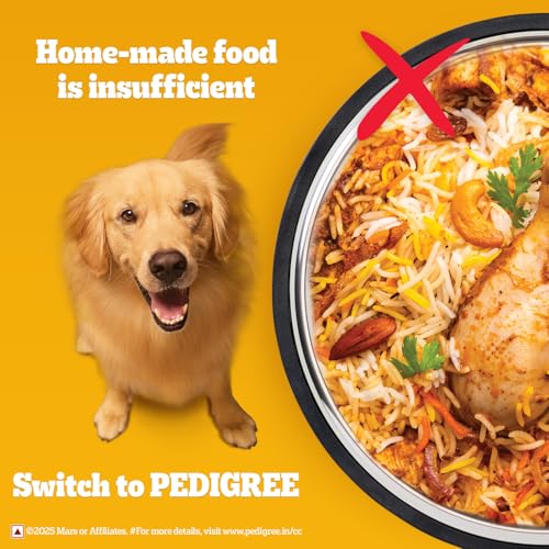 Image of Pedigree Adult Dry Dog Food, New Chicken Biryani Flavour, 2.8kg, Protein of 4 Chicken Pieces, Vitamin D3 of 6 Eggs, Calcium of 7 Cups of Yogurt, 100% Complete and Balanced Nutrition