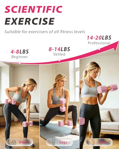 Image of Ragebby Adjustable Dumbbell Set of 2, Weights for Men and Women at Home, Anti-slip Handle, 3 in 1 Free Weights Dumbbells Set, 2lb /3lb /5lb /10lb /15lb /20lb for Pilates, Yoga, Strength Training