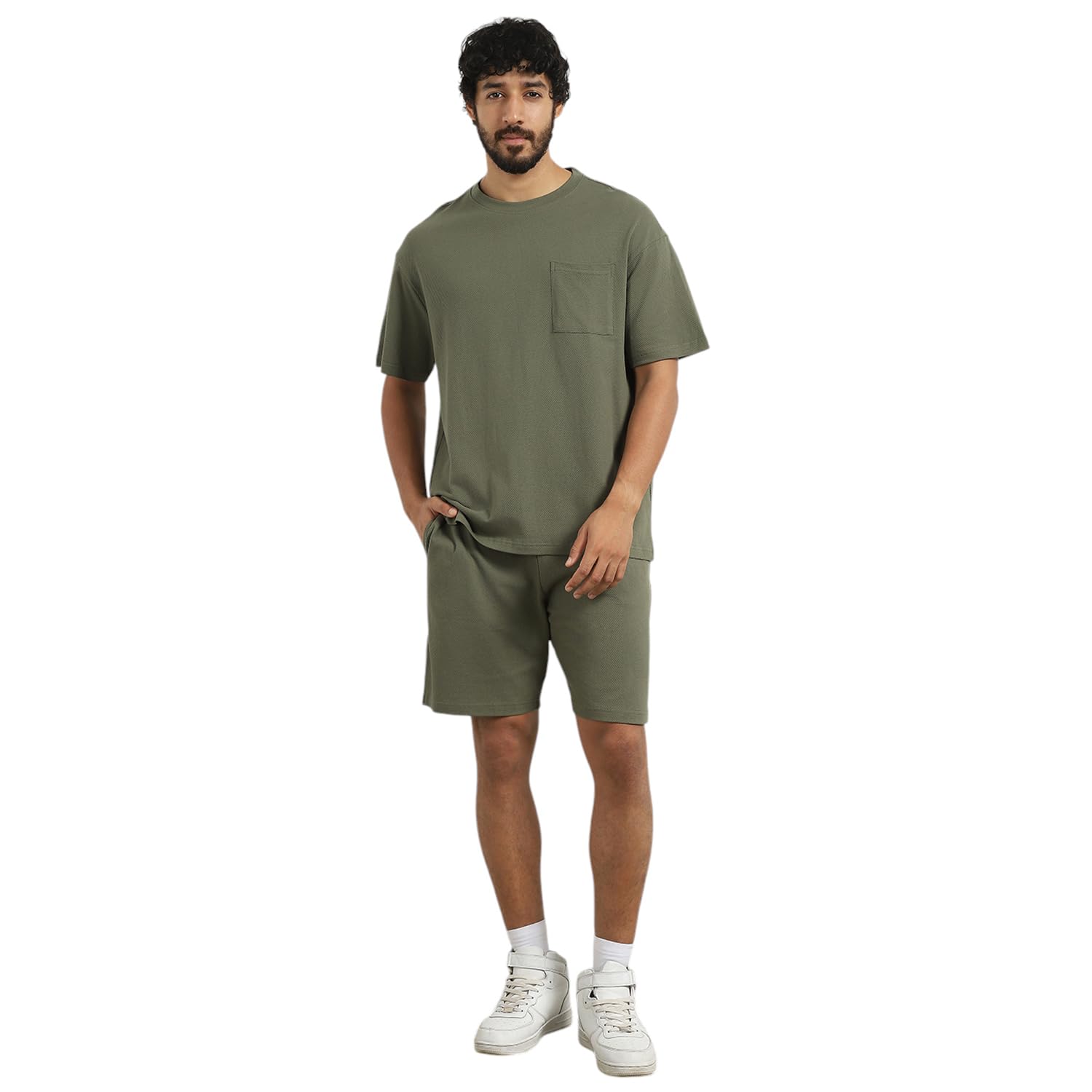nobero Men's Cottonblend Solid Co-Ord Set-picture-28