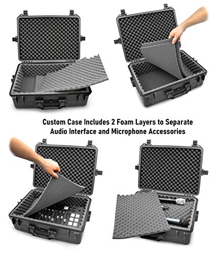 Casematix Waterproof Audio Mixer Case Compatible With Behringer Xenyx X1222Usb X1622Usb X1204Usb Channel Interface Fits 17.0" X 12.1" X 5.0" Mixing Board And Accessories #TOP1