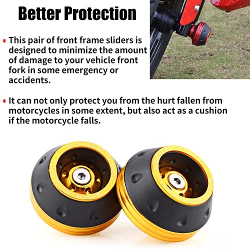 Anauto Fork Frame Sliders Cnc Aluminum Front Fork Frame Sliders Wheel Crash Protector Motorbike Falling Protection Universal For Motorcycles Motorbikes Moped Scooters(Gold) #TOP1