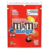 M&M'S, Peanut Butter Mega Milk Chocolate Candies, Sharing Bag, 155g